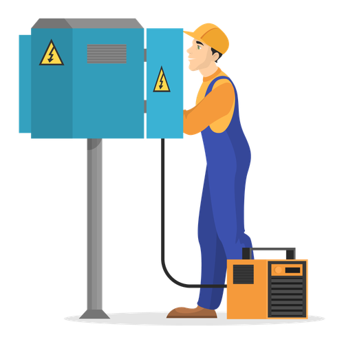 electricity-worker-in-the-uniform-repair-electrical-element